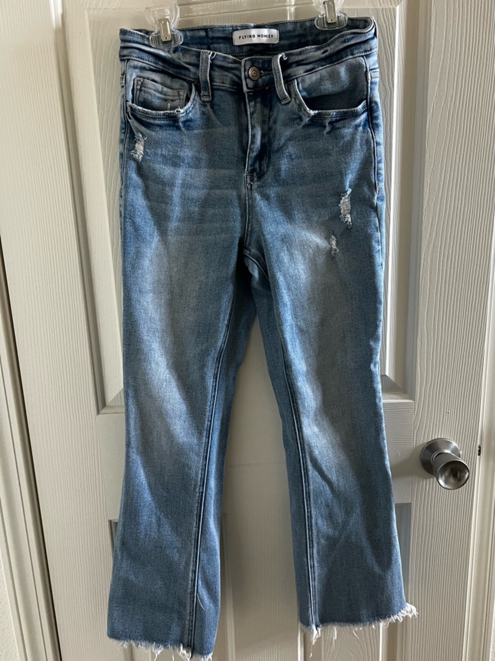 Flying Monkey Medium Blue Distressed Wide Leg Jeans